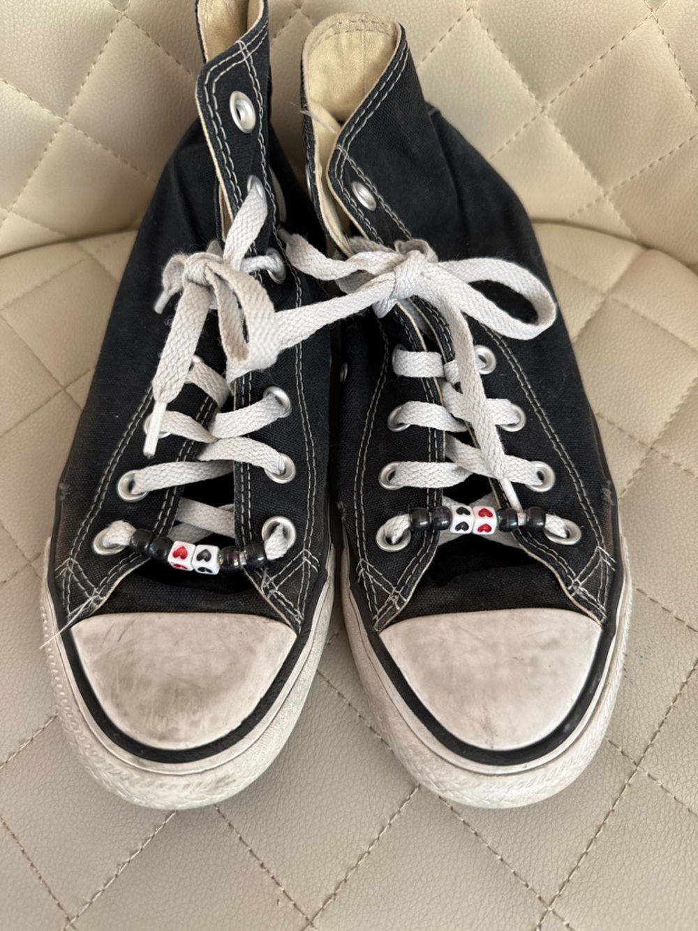 Converse Black Canvas High-Top Sneakers with White Laces